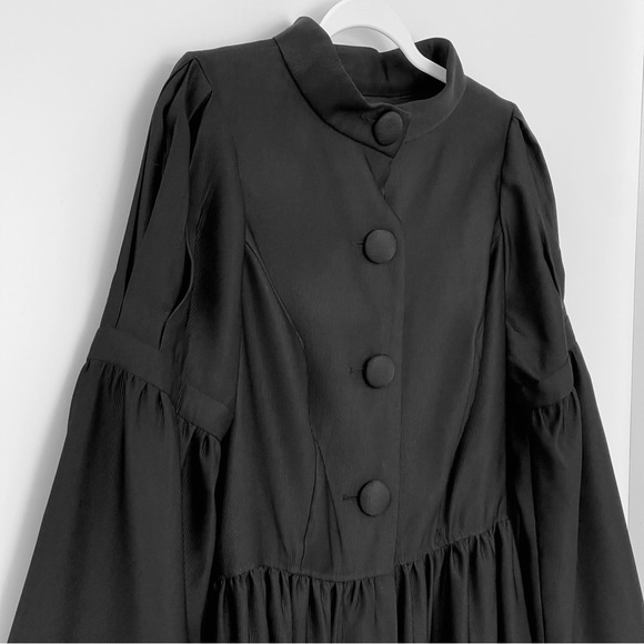 Oleg Cassini Cardigan Buttoned  Lined Trench Coat Dress Jacket Ribbed Satin - Picture 3 of 14